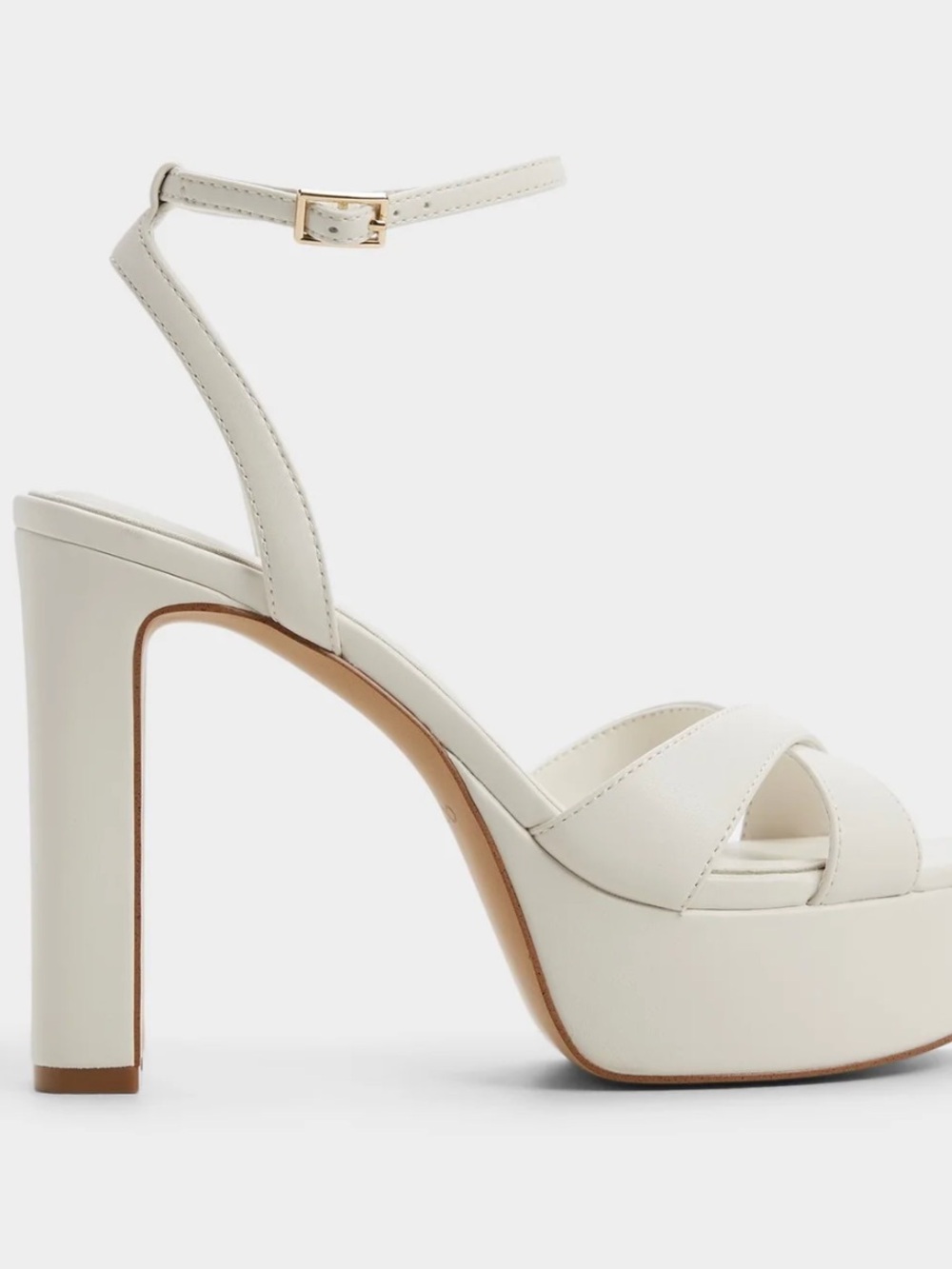 Platform High Heel Sandals in Cream